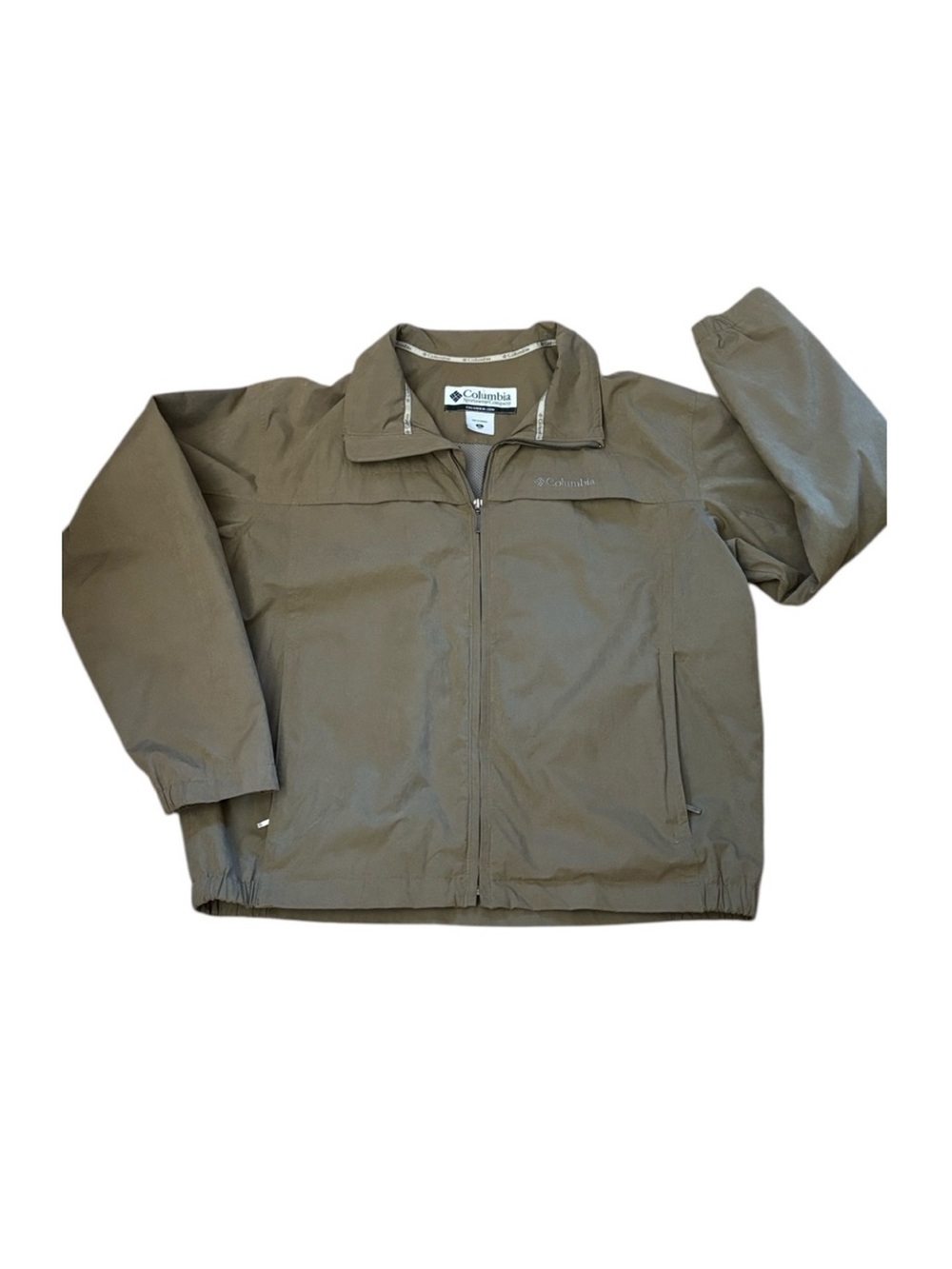 Columbia Khaki Midweight Mesh Lined Windbreaker Size XL